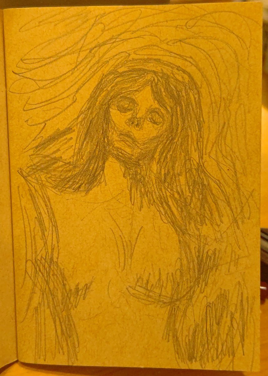 NunPeriodd's tweet photo. マドンナ

エドヴァルド・ムンク

模写　2B鉛筆 https://t.co/FFh4j2VDUi