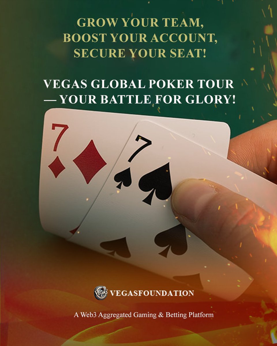 Vegas_net's tweet photo. 🔥From VIP invites to $5M prize pools— Vegas Global Poker Tour is calling!

🚀Bet,Re-bet,Build your team, boost your activity, and secure your spot at the table.
📩Invitations will be sent to those actively building and contributing to the Vegas ecosystem.
Are you one of them? https://t.co/DbBKjJlrLd