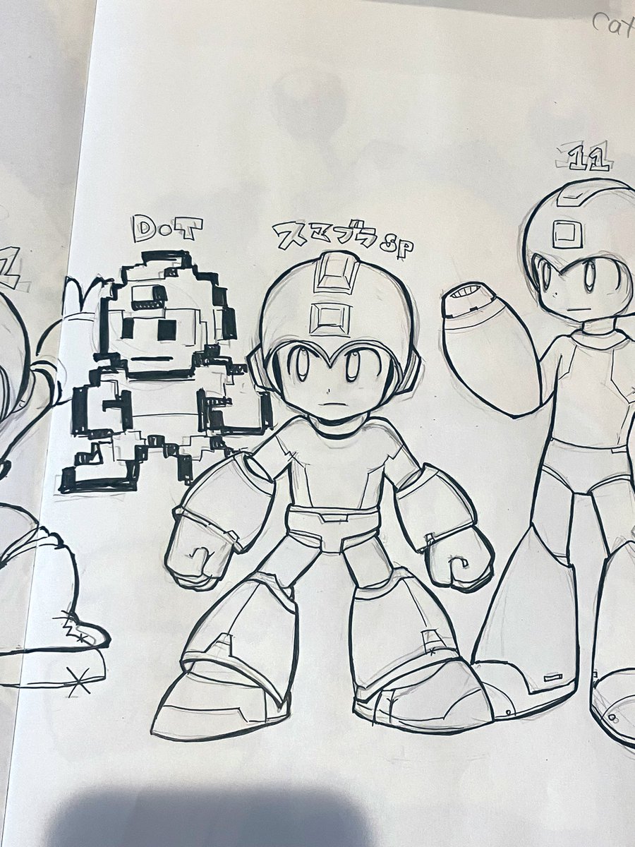 スマブラロックマン、デザインは11に近いけどフォルムはよりゴツくてドット絵をよく表現してるなって思う。公式ロックマンだけでも色々な絵があるけどとても良いとこどりしてて素敵 