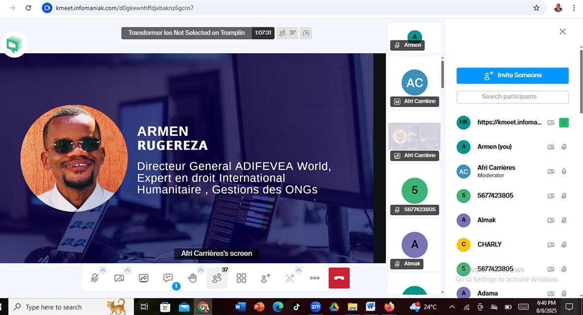 AdifeveaWorld's tweet photo. #Webinar : the Managing Director was honored to speak as a panelist at the webinar on transforming rejections into opportunities.

Patience, humility &amp; the right circle are key to turning every "No" into a foundation for success.

#ADIFEVEAWord #YouthLeadership #AfricaCarrières https://t.co/3RpJhiCHuV