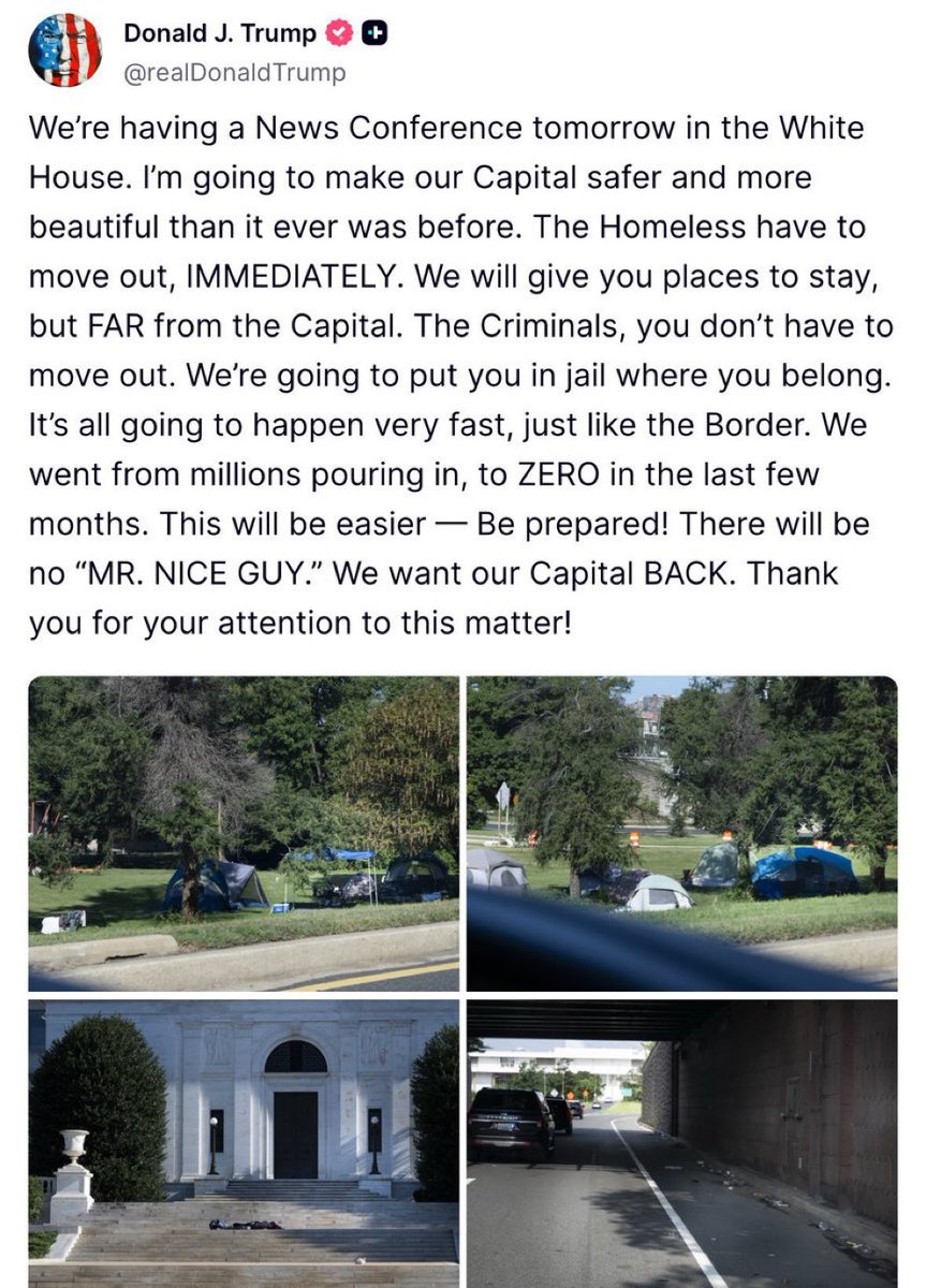 Trump talks about people who are homeless like they’re trash to be thrown away. “We will give you places to stay, but FAR from the Capital.”  Why far? How about finding housing and treating them like human beings in need?