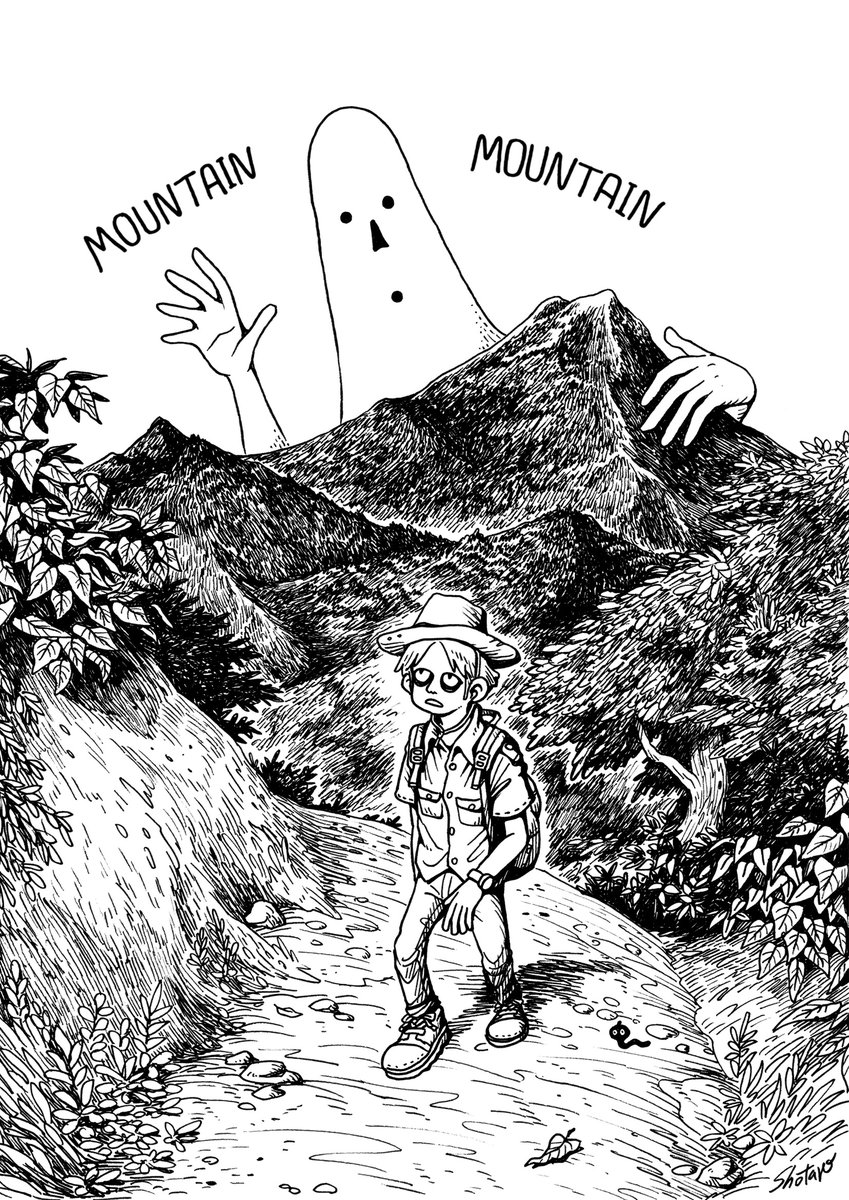 UA2G's tweet photo. 【MOUNTAIN MOUNTAIN】
8月11日は #山の日 ですね。マウンテン。
#オバケのダニー
#DannyTheSpecter
#大入道 #ダイダラボッチ https://t.co/czltuUfdI0