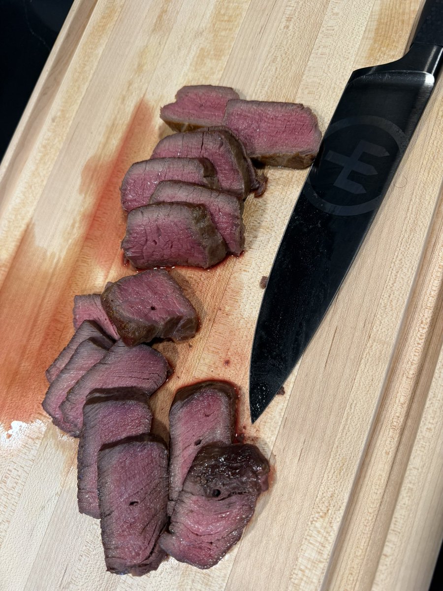 First time reverse searing. 

Low and slow in the oven to a ripping hot stainless steel pan.