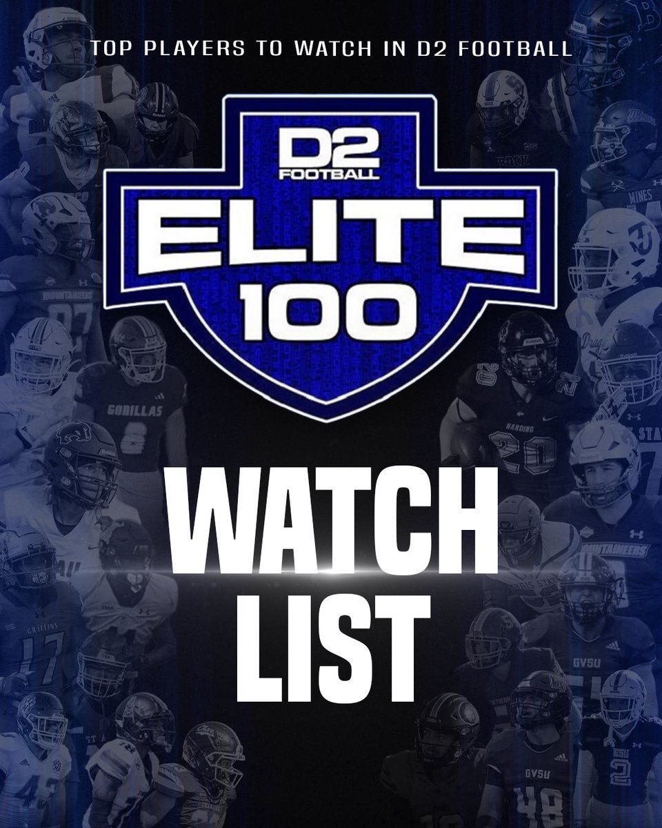 D1_Rejects's tweet photo. The @D2Football 𝐄𝐋𝐈𝐓𝐄 𝟏𝟎𝟎 is here 👀

Check out this thread to see the top players in #D2FB heading into 2025 🧵⤵️

📰 Full List : https://t.co/jHH6096A3r https://t.co/MlPwDGzbnW