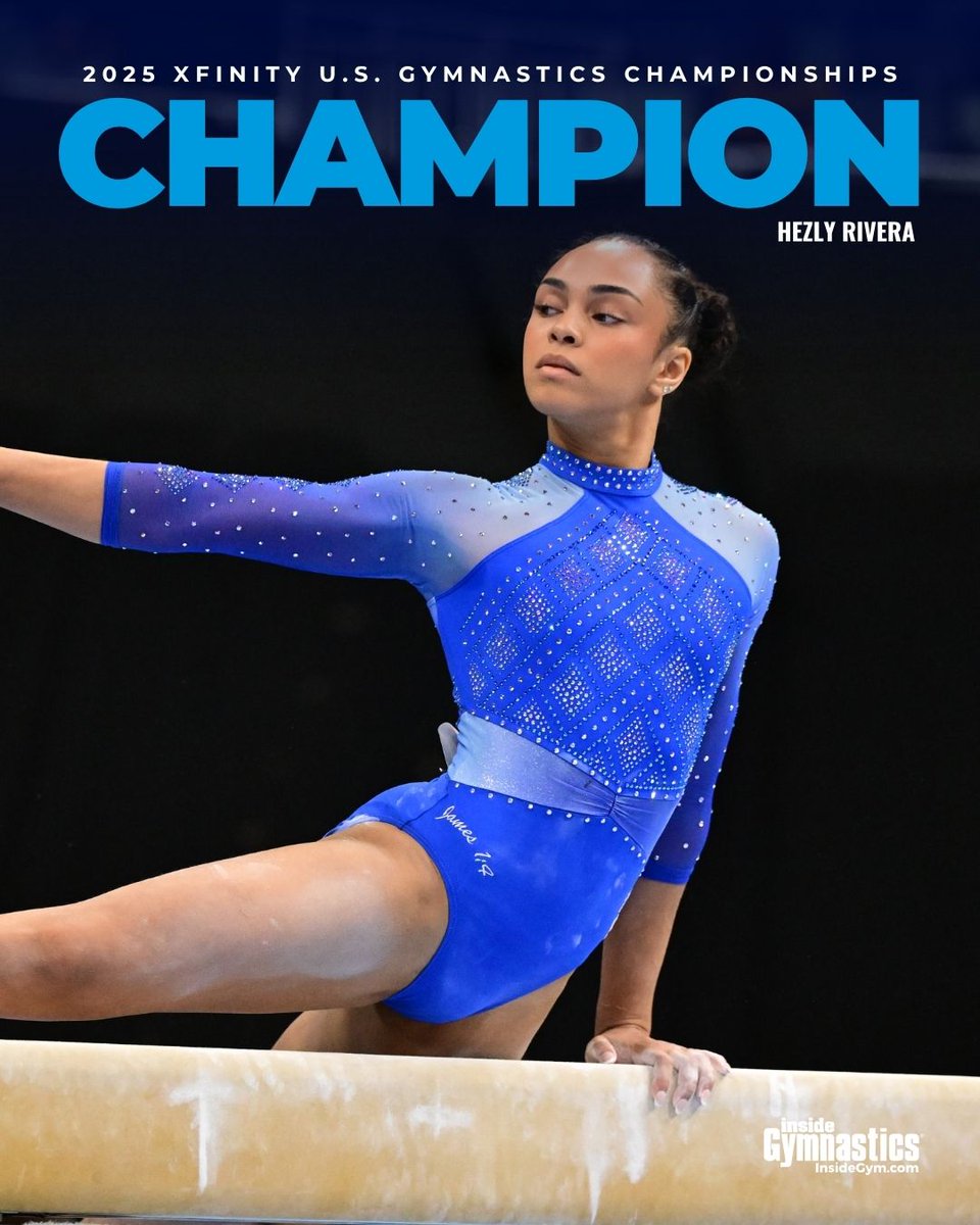 👑 2024 Olympic gold medalist Hezly Rivera is your 2025 Senior Women's All-Around Champion!!! #XfinityChamps 
📸 Lloyd Smith for Inside Gymnastics