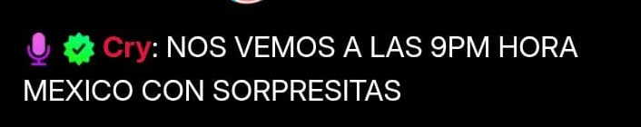 ya saben, todos al kick de cry a las 9pm 🗣️‼️ARMY🗣️
Cry hará nuevamente stream a las 9:00PM (Hora de México), él avisa en su cuenta <a href="/xCryboy/">Cry</a> 10 minutos antes de iniciar, para que estén pendientes y se conecten a apoyar 👽🫶💜
kick.com/cry

#BTSXCRY
