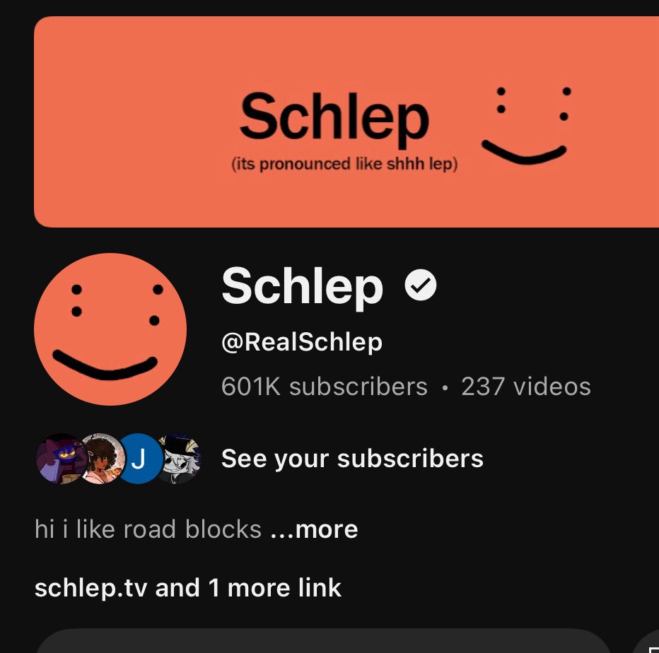 RealSchlep's tweet photo. i know this wasn’t under the best circumstances i just wanna say thank you everyone for 600k. https://t.co/351Fsi8tyx