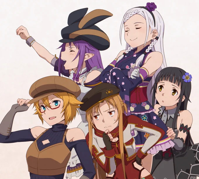 SAOFDでよく一緒に遊んでくれるメンバーをそれぞれのお気に入りスキンで描かせていただきました