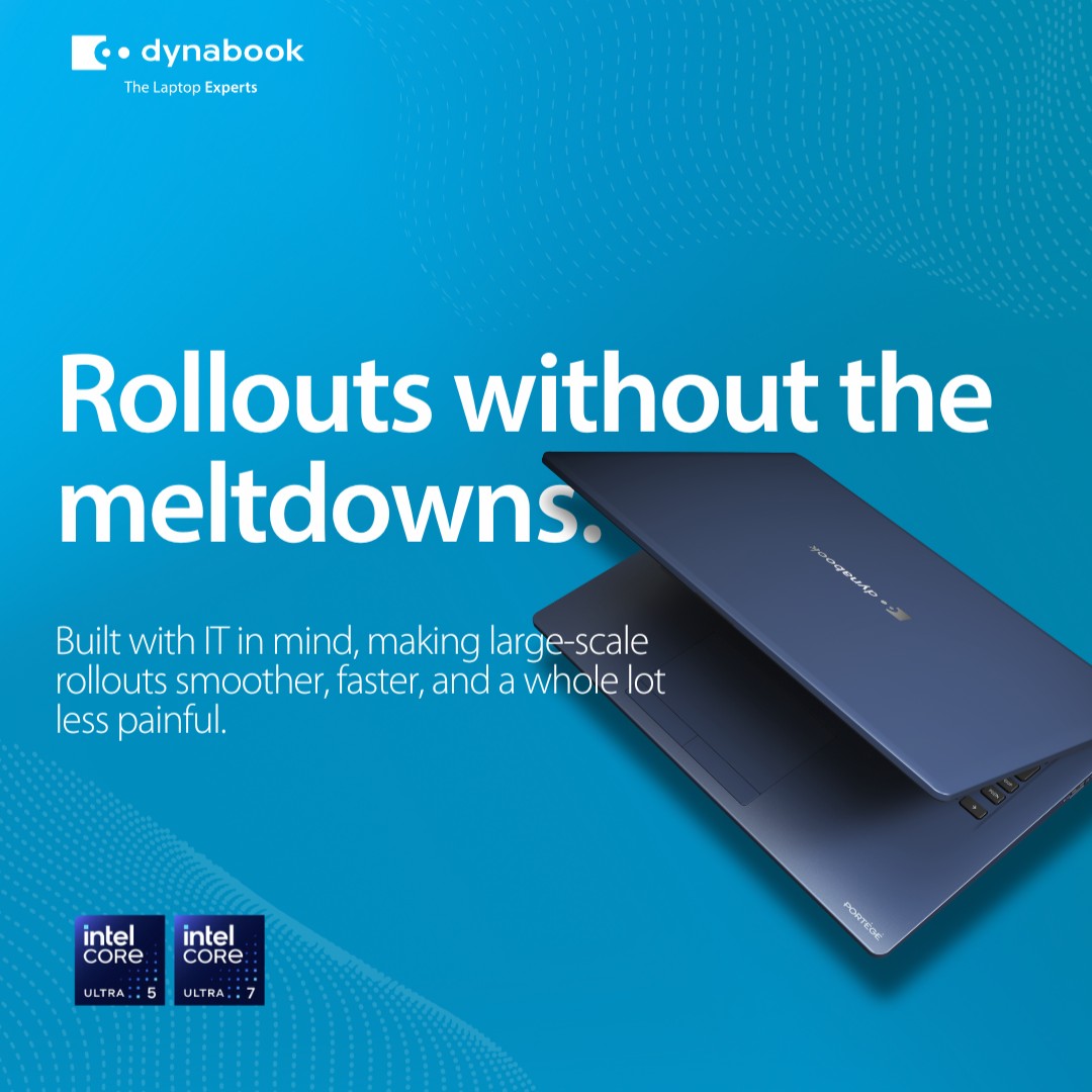 Deploying dozens of devices shouldn’t feel like herding cats. With Dynabook, it doesn’t.

Our laptops are built with IT in mind, making large scale rollouts smoother, faster and a whole lot less painful.

#DynabookANZ