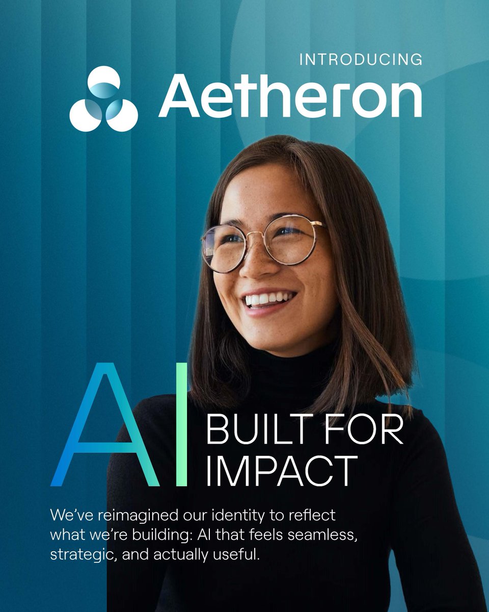 Aetheronhq's tweet image. We’ve #Rebranded. Cognitive Creators is now #Aetheron.

We didn’t just change our name, we’ve changed our trajectory. AI doesn’t just need to be smart, it needs to work. For real teams. Real outcomes. Real scale.
Today we become Aetheron| aetheron.com