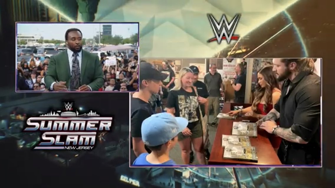 IndigoGordon's tweet photo. Regarding Karrion Kross. Last Saturday on the preshow they highlighted &amp; had graphics made for his upcoming book and showed clips of him out promoting it. You think they do that for a guy that’ll be out of the door a week later? 
It’s a work. https://t.co/z7O3dxznQu