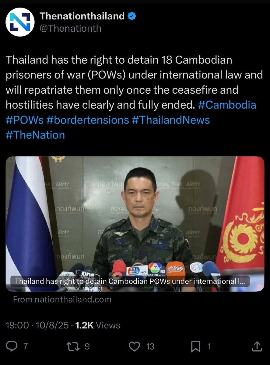Release the 18 Cambodian soldiers. They aren’t POWs if they were captured after the ceasefire. The “only when hostilities have clearly ended” condition could be used indefinitely given the chronic border tensions, which effectively means “never” in practice.