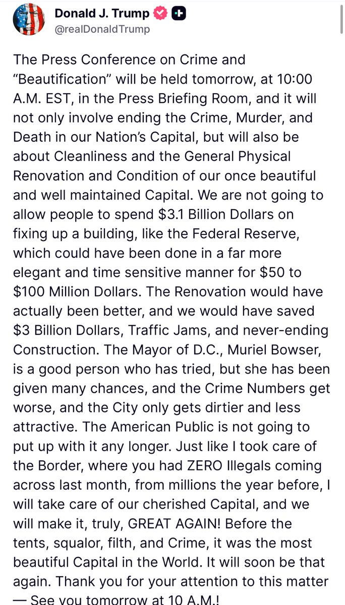 President Trump will hold a press conference at 10AM ET tomorrow in the Briefing Room. Tune in!