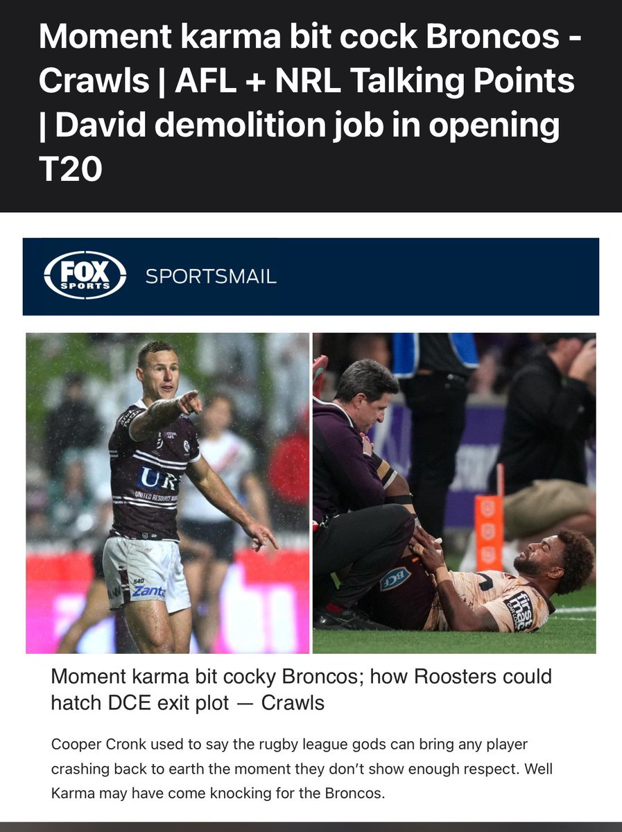 Karma was dangerous!!! <a href="/FOXSportsAUS/">FOXSportsAUS</a>