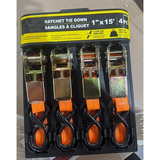 sangles à cliquet 1" x 15' x 1,500LB(680KG), 4PC

#Sanglesdarrimage