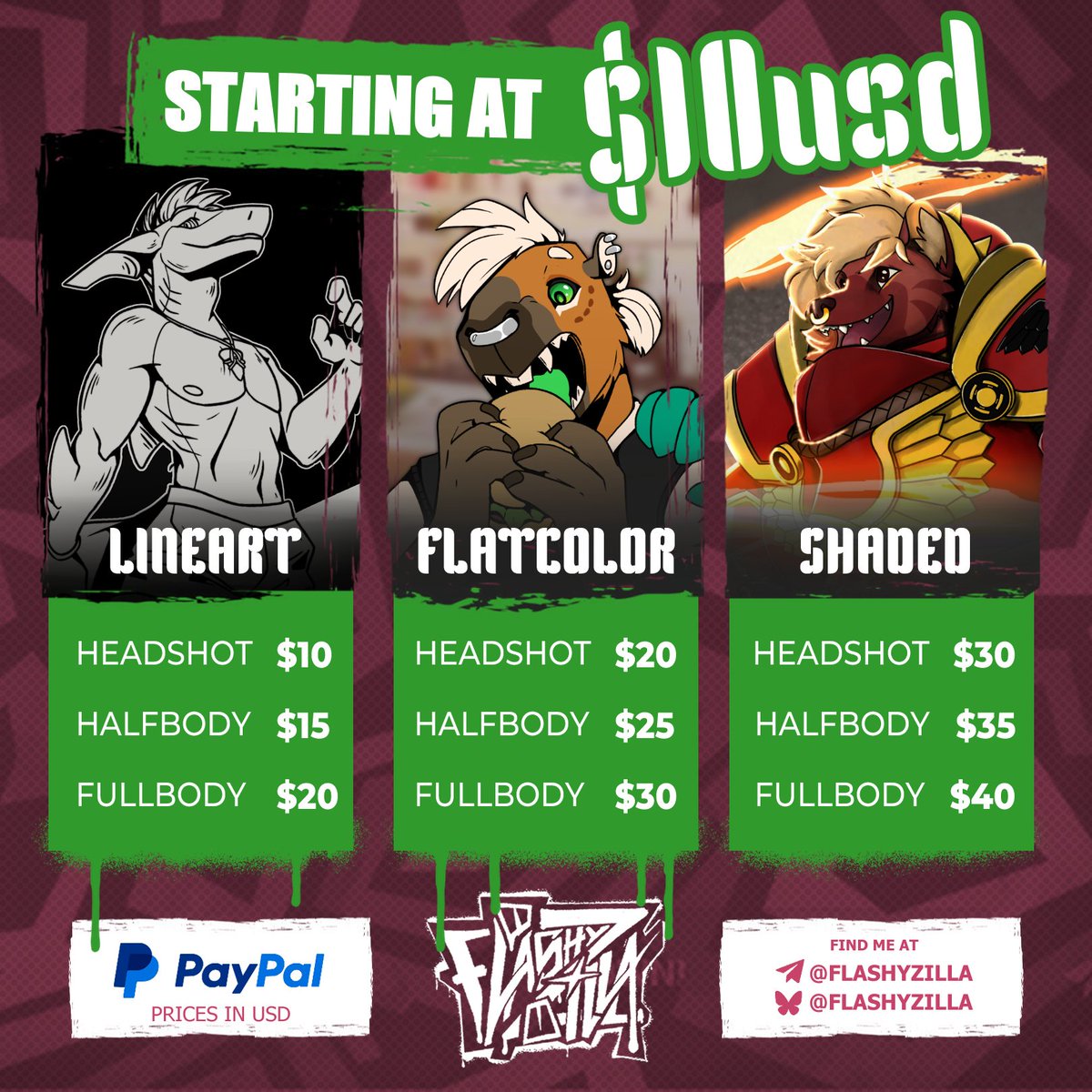 Flashyzilla *Comms open* tweet media