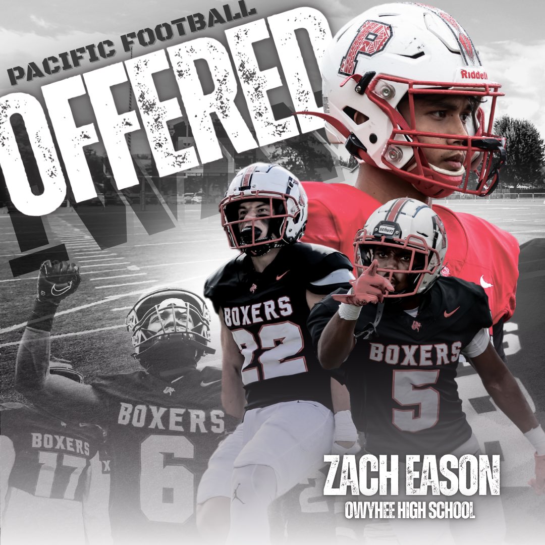 Zach Eason (@easonzach2026) on Twitter photo After a great conversation with <a href="/CoachCamy75/">Zach Camy</a> I am honored to receive an offer from <a href="/Boxer_Football/">Pacific Football</a>!
<a href="/MrBurton09/">Jason Burton</a> <a href="/S_Beale79/">Coach Beale</a> <a href="/CoachFalc/">Ian Falconer</a> <a href="/IdahoRecruitHub/">Idaho Recruit Hub</a> <a href="/208ITTA/">In The Trenches Academy</a> <a href="/PrepRedzoneID/">Prep Redzone Idaho</a> After a great conversation with <a href="/CoachCamy75/">Zach Camy</a> I am honored to receive an offer from <a href="/Boxer_Football/">Pacific Football</a>!
<a href="/MrBurton09/">Jason Burton</a> <a href="/S_Beale79/">Coach Beale</a> <a href="/CoachFalc/">Ian Falconer</a> <a href="/IdahoRecruitHub/">Idaho Recruit Hub</a> <a href="/208ITTA/">In The Trenches Academy</a> <a href="/PrepRedzoneID/">Prep Redzone Idaho</a>