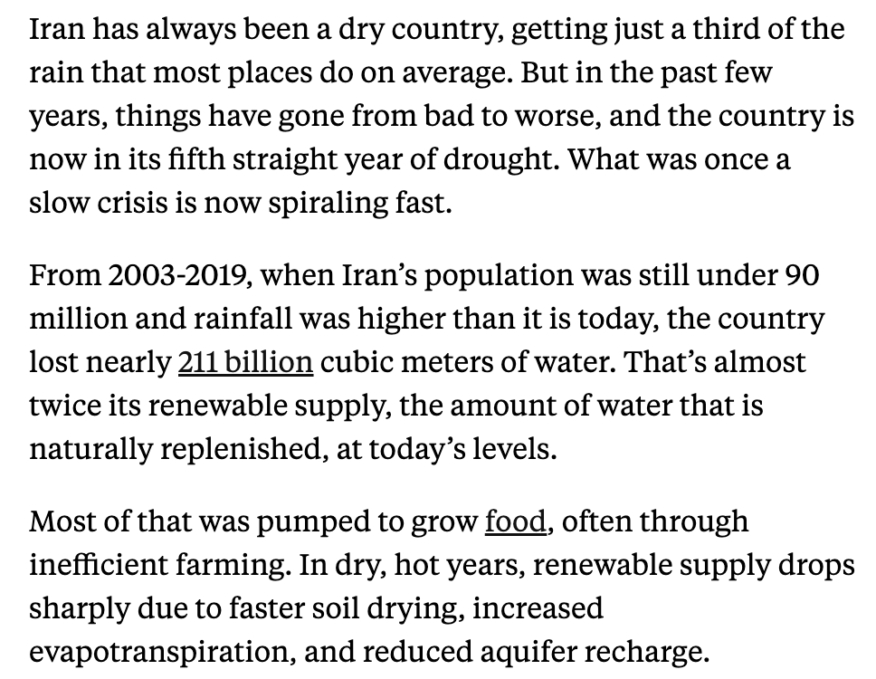 MihirkJha's tweet photo. A warning for Indian Cities; Iran going through an unimaginable Water Crisis: President Masoud Pezeshkian: "We hv no water, neither beneath our feet (groundwater) nor behind the dams, we are in a severe crisis due to mismanagement &amp; unplanned development" https://t.co/6a6enZquVf https://t.co/dJYARdtTu4