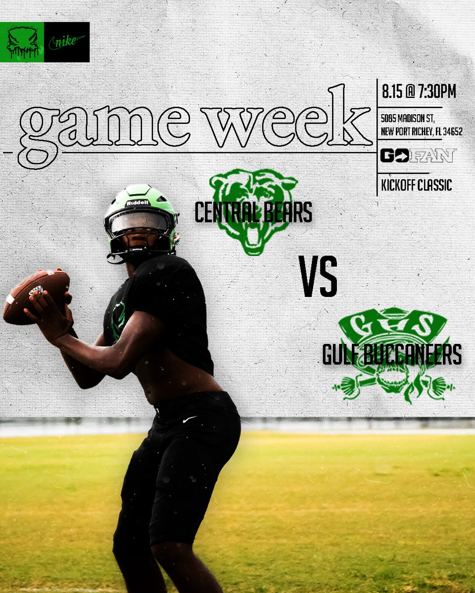✌️Fall Camp, it’s officially Game Week!🟢⚫️🏴‍☠️🏈
Kickoff Classic Friday night vs Central