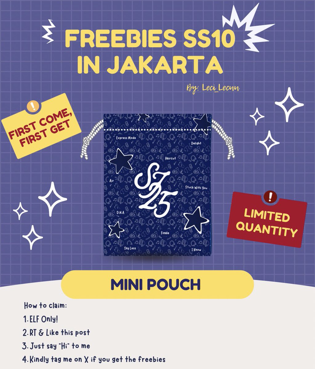 ✮⋆˙ FREEBIES SS10 IN JAKARTA ✮⋆˙

freebies by: <a href="/leci_lecuu/">leechu ᵇᵇᵘ</a> 

✦ rt + like really this twt 
✦ say hi to me 
✦ kindly tag me if you get

📍 ICE BSD
📆 13 Sep 2025
💙Very limited quantity 

#SUPERJUNIOR #SUPERSHOW10 #supershow10injakarta