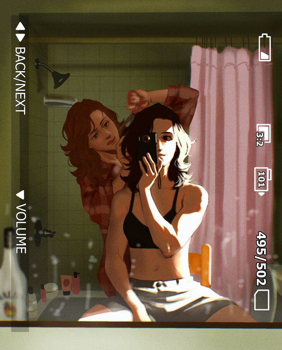 Post rescue jackieshauna domestic bliss. Jackie cuts shauna's hair at home so they don't have to go out. Set in 2000(?)