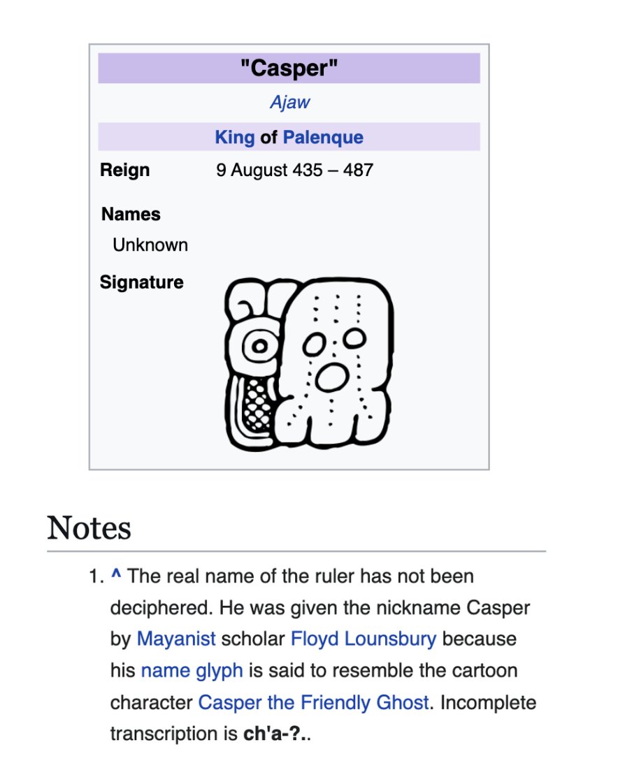 happy birthday to this mayan king whose name and 52 year reign have been almost entirely lost to time besides this weird little anthropomorphic blob that was his signature!