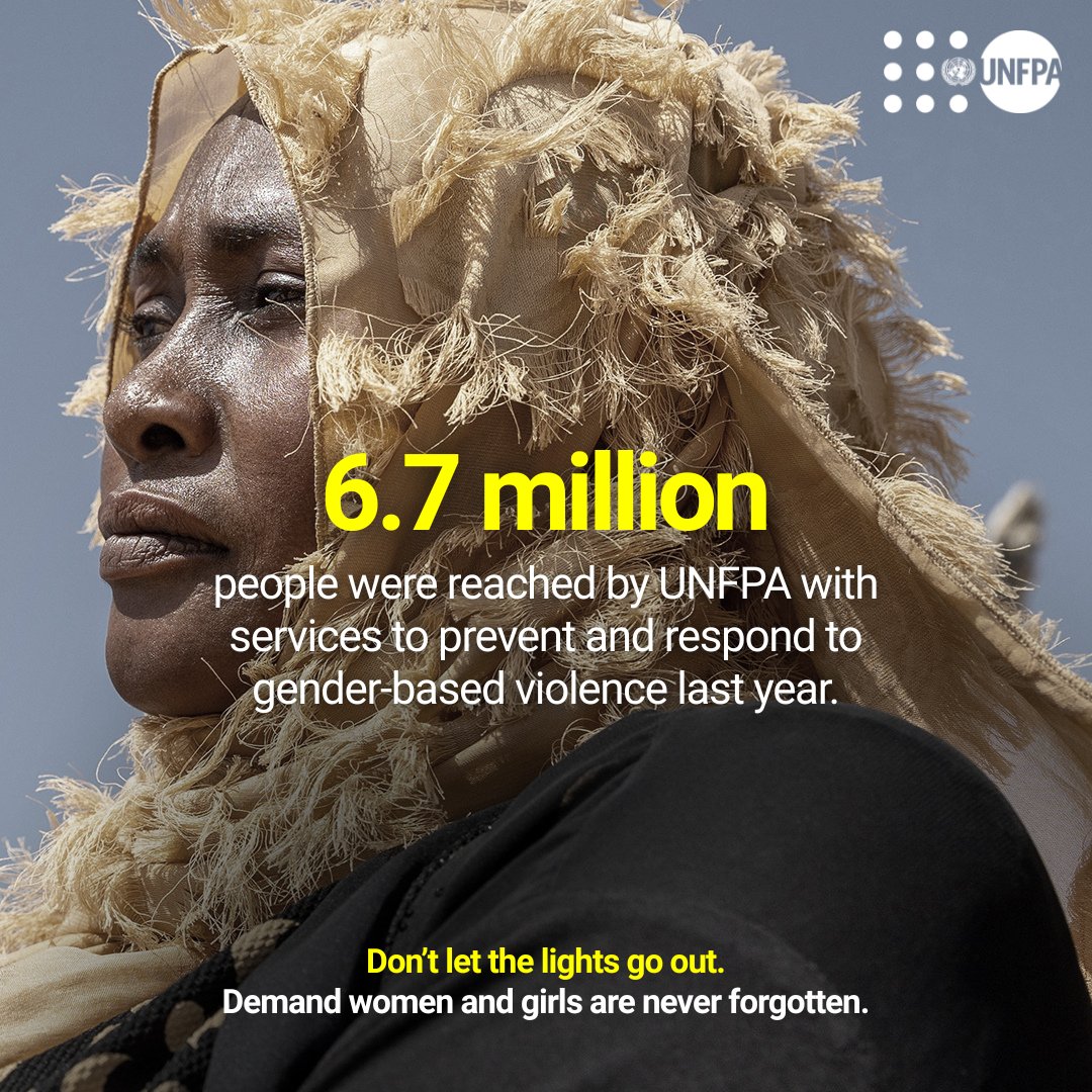📣 <a href="/UNFPA/">UNFPA</a>—the <a href="/UN/">United Nations</a> sexual and reproductive health agency—is providing vital care for women and girls in crises worldwide.

But underfunding for neglected crises means many are being forgotten.

See how you can help us reach them: unf.pa/lights-out 

#LightsOut #FundUNFPA