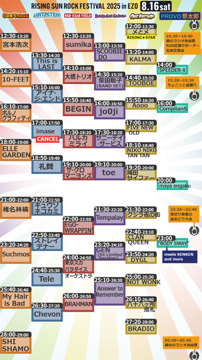 see4ing's tweet photo. ライジングのタイムテーブルのスマホ待受画像今年も作りました。なるべく拡大しなくても読めるようにデカ文字で作りました👍よろしければダウンロードしてお使いください🙇‍♀️ #RSR25 #RSR応援サポーター

お詫び
今後追加発表あってももう更新できないと思います😭あとラジオの公開収録入ってないです🙏 https://t.co/JuQ0fA9ci4
