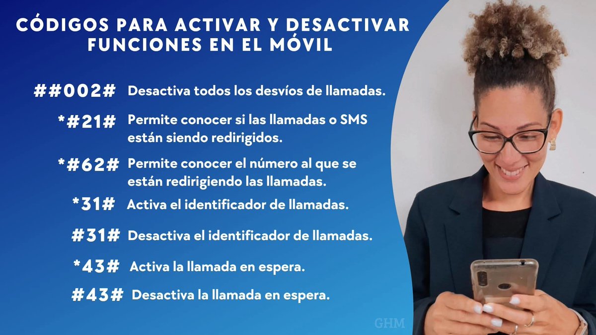 YhozamyCespedes's tweet photo. ✅️ En el mundo de la #telefoníamóvil, existen códigos y comandos que permiten realizar funciones especiales en nuestros dispositivos.
👇 Aquí te mostramos algunos 👇😁👌
#TelefonosInteligentes #soluciones https://t.co/zqYsXT8oqM