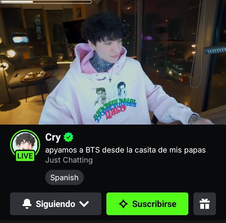 Cry nos vino a salvar de nuevo, dice que tiene por ahí unas sorpresitas y estrategias más, que tipazo es 😭💜

(🔗:kick.com/cry)

COLLECT VTS ON DUCKAD FOR BTS 
VOTE FOR BTS ON DUCKAD
#VoteForBTSonDUCKAD
#CryxBTS