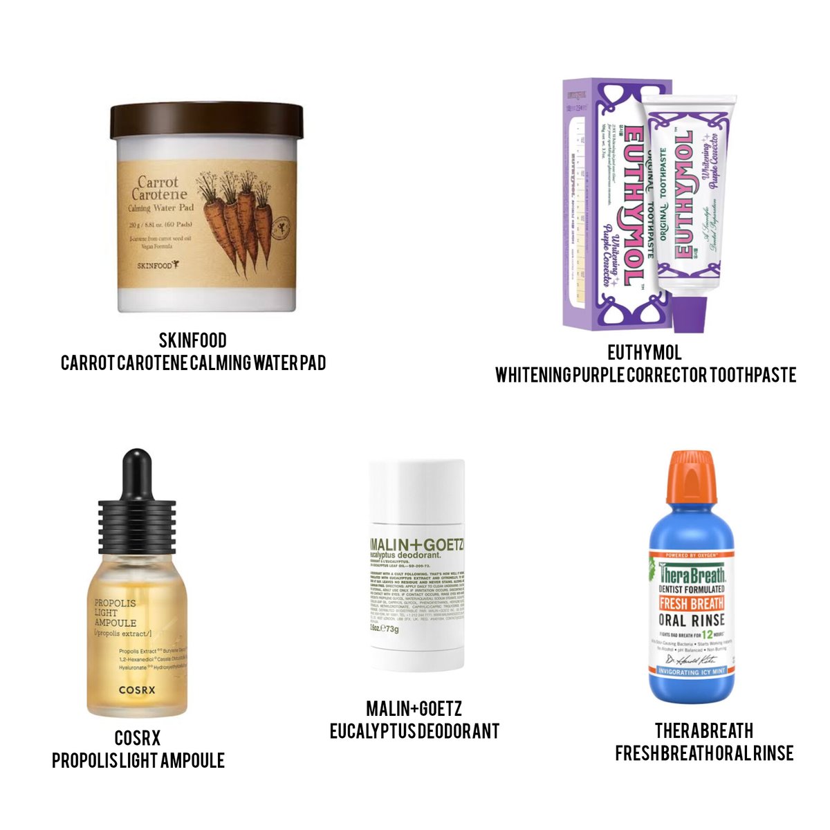 wildflwrss's tweet photo. ✨ Mark’s Skincare &amp; Self-Care Picks ✨

1️⃣ COSRX
🛒 https://t.co/mOmOWuWPYY

2️⃣ Euthymol
🛒 https://t.co/7T7i077DCj

3️⃣ Skinfood
🛒 https://t.co/BB6VfbbPd5

4️⃣ Malin+Goetz 
🛒 https://t.co/v5YchHSEG7

5️⃣ TheraBreath
🛒 https://t.co/DS2Msf97ng

#MARKTUAN #마크
#段宜恩 https://t.co/WjOWMgQvtJ