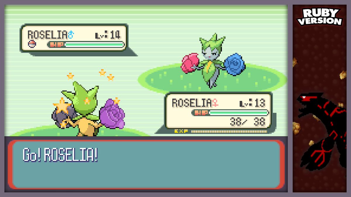 SH_Lando's tweet photo. Shiny Roselia after 12,576 random encounters in Pokémon Ruby 💫 
+2 Phases 

63/135 of the Hoenn Living Dex complete ✨

#Pokemon #ShinyPokemon https://t.co/IYpE7eODwY