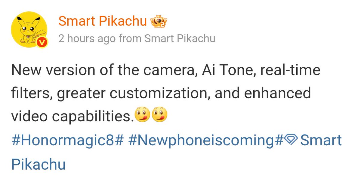 ayansonunigam's tweet photo. #HONORMagic8 😍
6.5" , 50+50+50 mp cameras , D9500 , 7000mAh🔋
#HONORMagic8Mini 🤩
6.3" , 8 Elite 2, 6500 mAh 🔋, 50+50+50 mp cameras
#HonorMagic8Pro 🤯
6.7" , 8 Elite 2, 50+50+200 mp cameras, 7200 mAh 🔋
📌Ai image
📌Ultra will feature 200X zoom ❗ https://t.co/kV8t43Yzr5