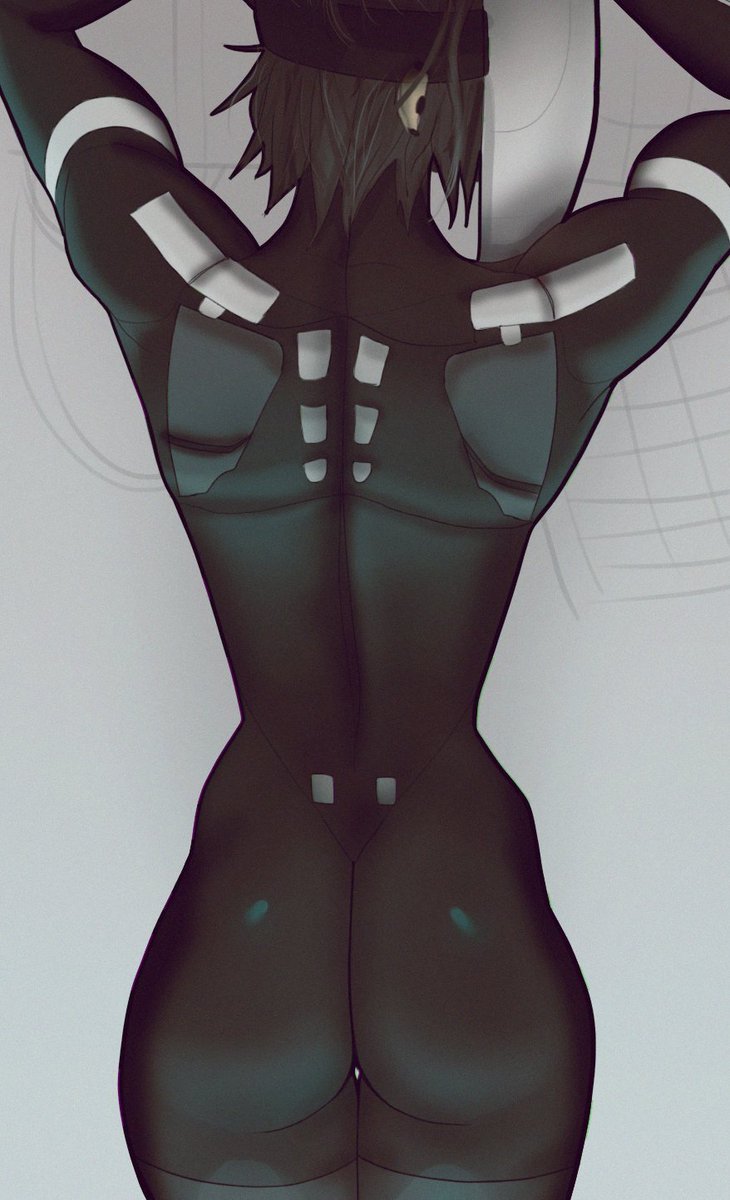 Quick back study with Arar. Not polished, just wanted to get the general anatomy down. Also, butt. #signalis #art