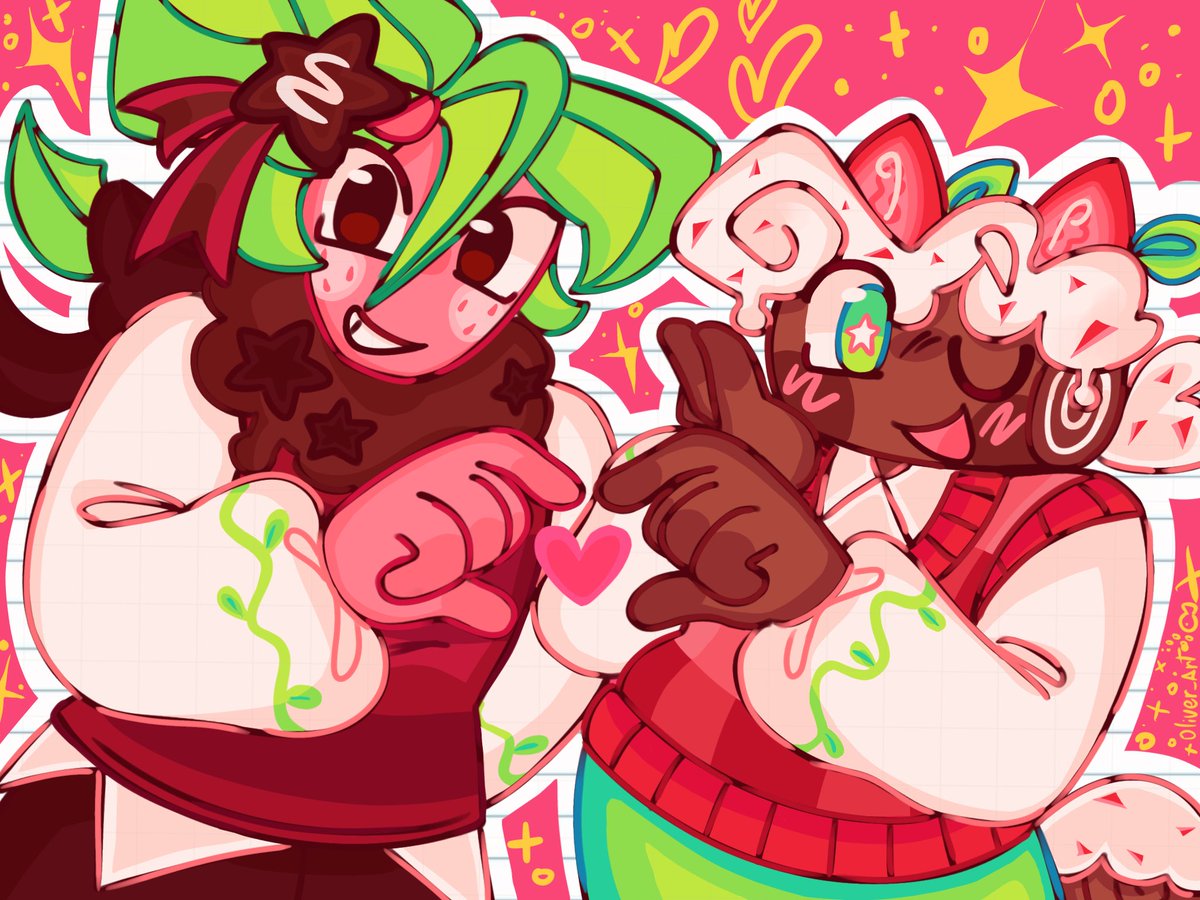 Why are these two’s new skins so cute and beautiful? 😭🍓🍰💕‼️ [They are made for each other lol]  #fruitcake #dandysworld #dandysworldfanart