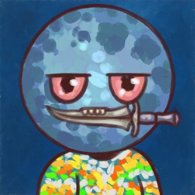 fivefortweeting's tweet image. #NewNFTProfilePic Thank you to the ever so kind @CoolMAYC for gifting me this @badbadwtf Moon high one and sword in mouth reminds me of Zacian legendary pokemon 🗡️🌙🩵

#BackinBloom