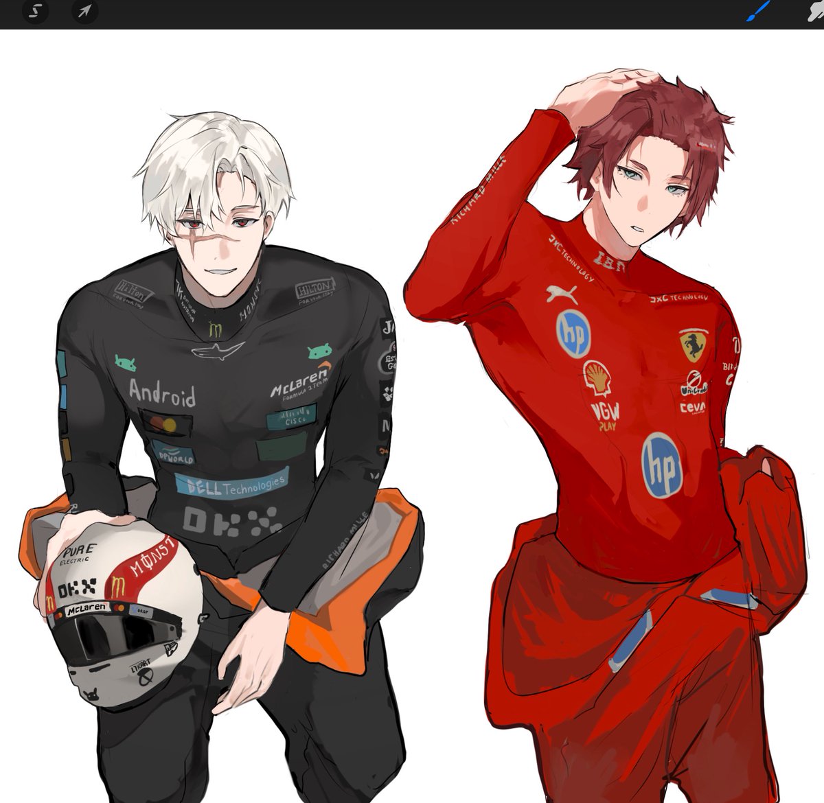 gurrim0's tweet photo. if bunny and sae was in f1..🏎️ #bunny #sae #bluelock #bllk #f1 https://t.co/6frc7PVcmm