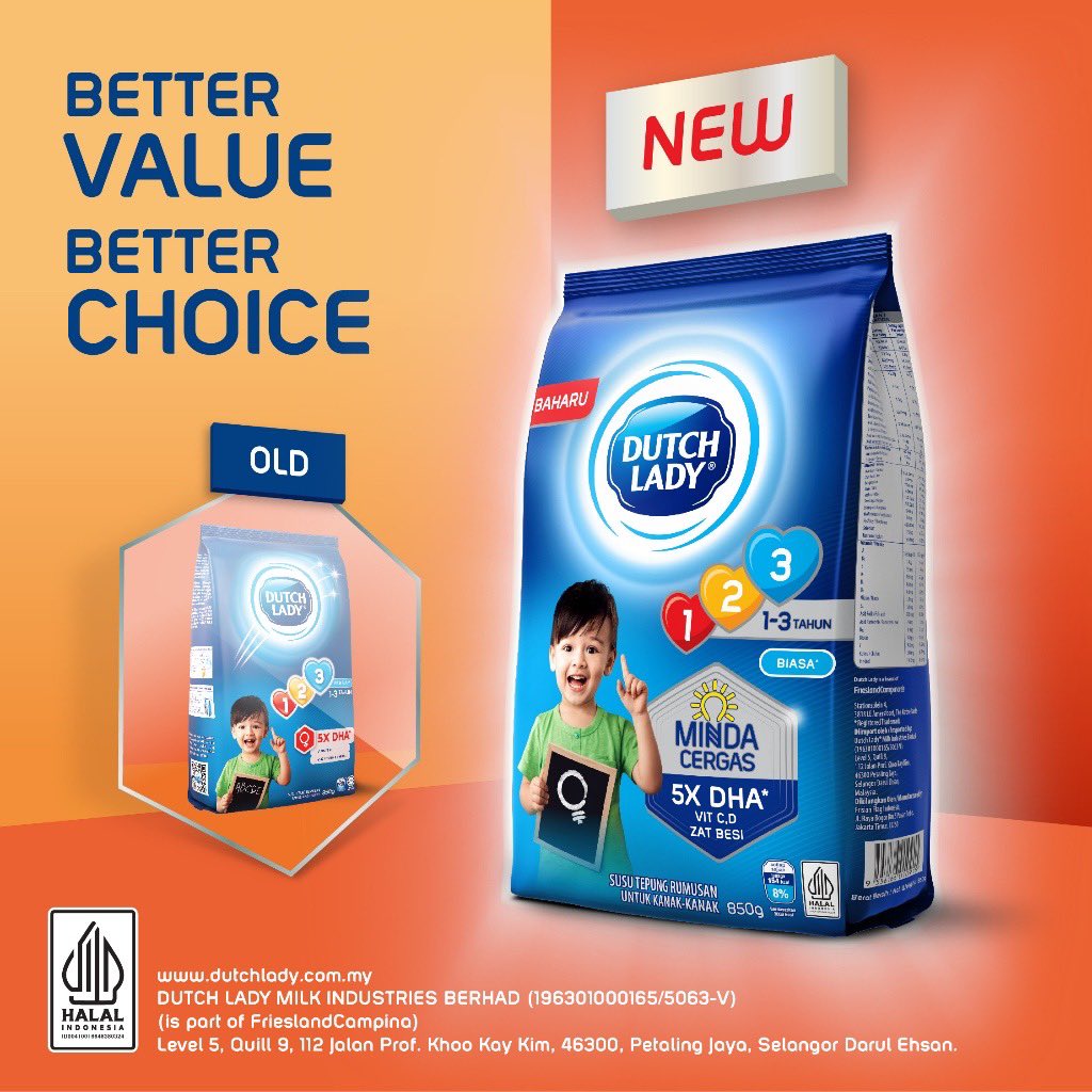 AnaqiStudio's tweet photo. 🍼 Anak makin bijak, ibu makin tenang!
Susu Dutch Lady untuk si kecil 1–3 tahun ni memang padu – 5X DHA, Vitamin C &amp; D, Zat Besi semua cukup!
💪 850g, tahan lama &amp; berbaloi.
📲 Klik sini kalau nak cuba ➡️ https://t.co/DRLrr34MUx https://t.co/cL3Jf1zmcD