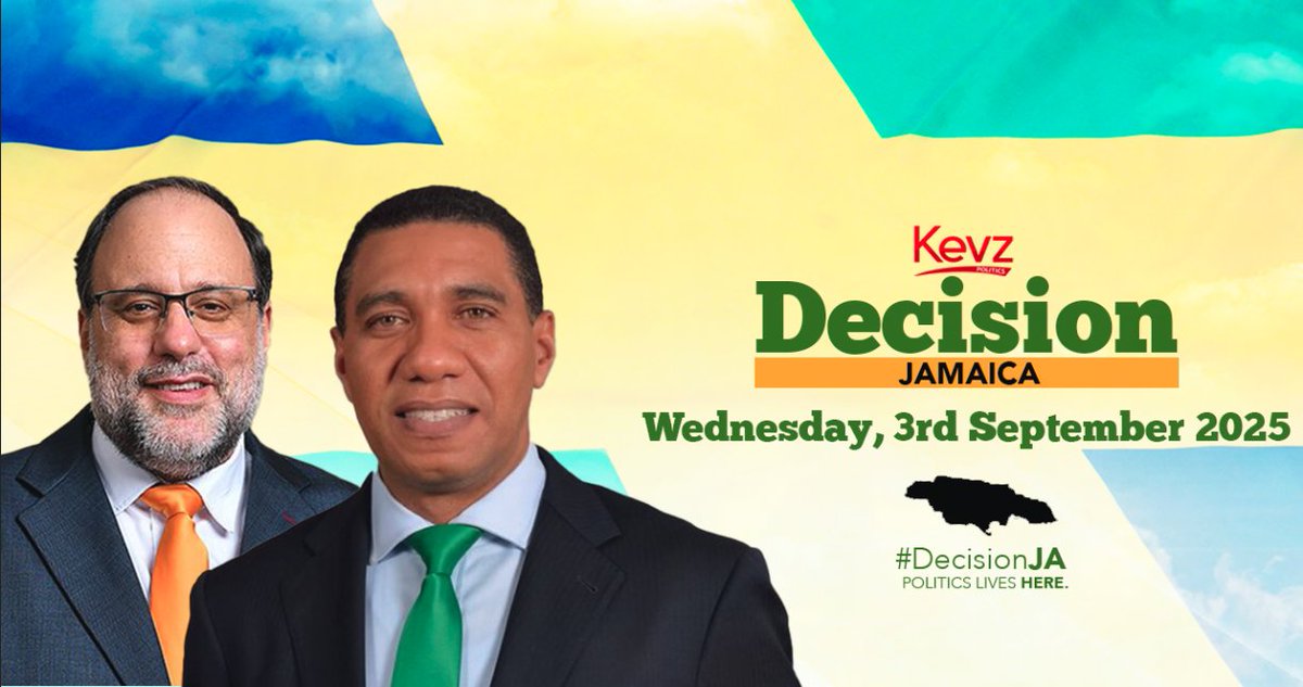 #BREAKING: ELECTION ALERT: Jamaican PM Andrew Holness announces Jamaicans will go to the polls on Wednesday, 3rd September 2025 #DecisionJA
