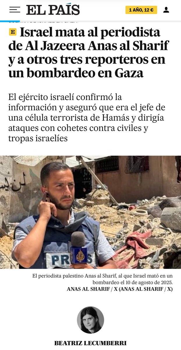 Leyla Hamed (@leylahamed) on Twitter photo No te da vergüenza esto, <a href="/blecumberri/">Beatriz Lecumberri</a>?
En el subtítulo, ya dándole credibilidad a un país que comete un genocidio?
Espero que todos los que seguís blanqueando los crímenes de Israel carguéis con la responsabilidad de lo que sucede en Gaza en vuestra conciencia por siempre. No te da vergüenza esto, <a href="/blecumberri/">Beatriz Lecumberri</a>?
En el subtítulo, ya dándole credibilidad a un país que comete un genocidio?
Espero que todos los que seguís blanqueando los crímenes de Israel carguéis con la responsabilidad de lo que sucede en Gaza en vuestra conciencia por siempre.