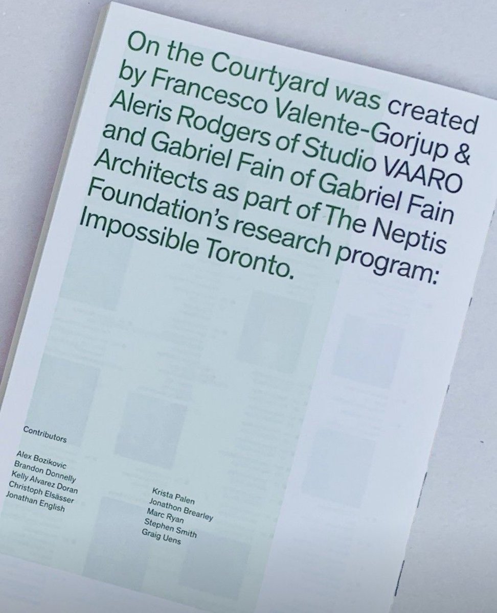 Zoรซ Coombes (@zoecoombes) on Twitter photo So excited- as director of The Neptis Foundation, <a href="/NeptisRegions/">Neptis Foundation</a>, Iโve been working to bring this together forever! And here we are- vol 01.
โImpossible Toronto: On the Courtyardโ, authored by <a href="/Gabriel_Fain/">Gabriel Fain, OAA</a> and Studio VAARO, just arrived from the printers. A full launch is set So excited- as director of The Neptis Foundation, <a href="/NeptisRegions/">Neptis Foundation</a>, Iโve been working to bring this together forever! And here we are- vol 01.
โImpossible Toronto: On the Courtyardโ, authored by <a href="/Gabriel_Fain/">Gabriel Fain, OAA</a> and Studio VAARO, just arrived from the printers. A full launch is set