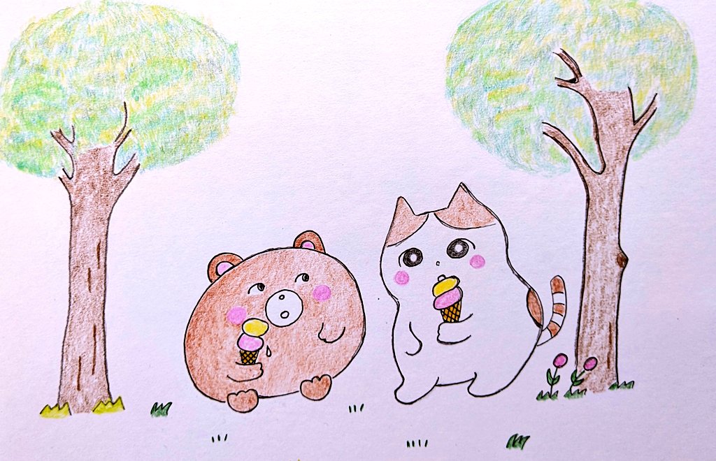 sachandaze0's tweet photo. クマ「ねこちゃん。あんた、
旨そうに、食うね」
ねこ「クマちゃん。
アイスが、溶けてるよ。」
#イラスト好きさんと繋がりたい #絵描きさんと繋がりたい https://t.co/l2hEWDhCua