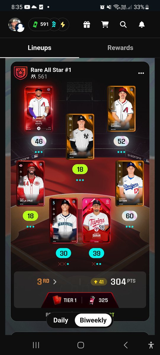 It finally happen, my first ever Rare podium!
#soraremlb
<a href="/SorareMLB/">SorareMLB</a>