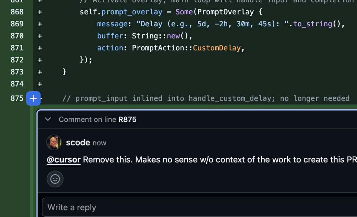 scode's tweet image. "Do as I do, except when I do it wrong." :P GPT-5 also makes the classic human mistake of putting comments in the to-be-committed code which address the reader as if they are reading the diff, instead of actually making sense while reading a snapshot of the code. I find this…