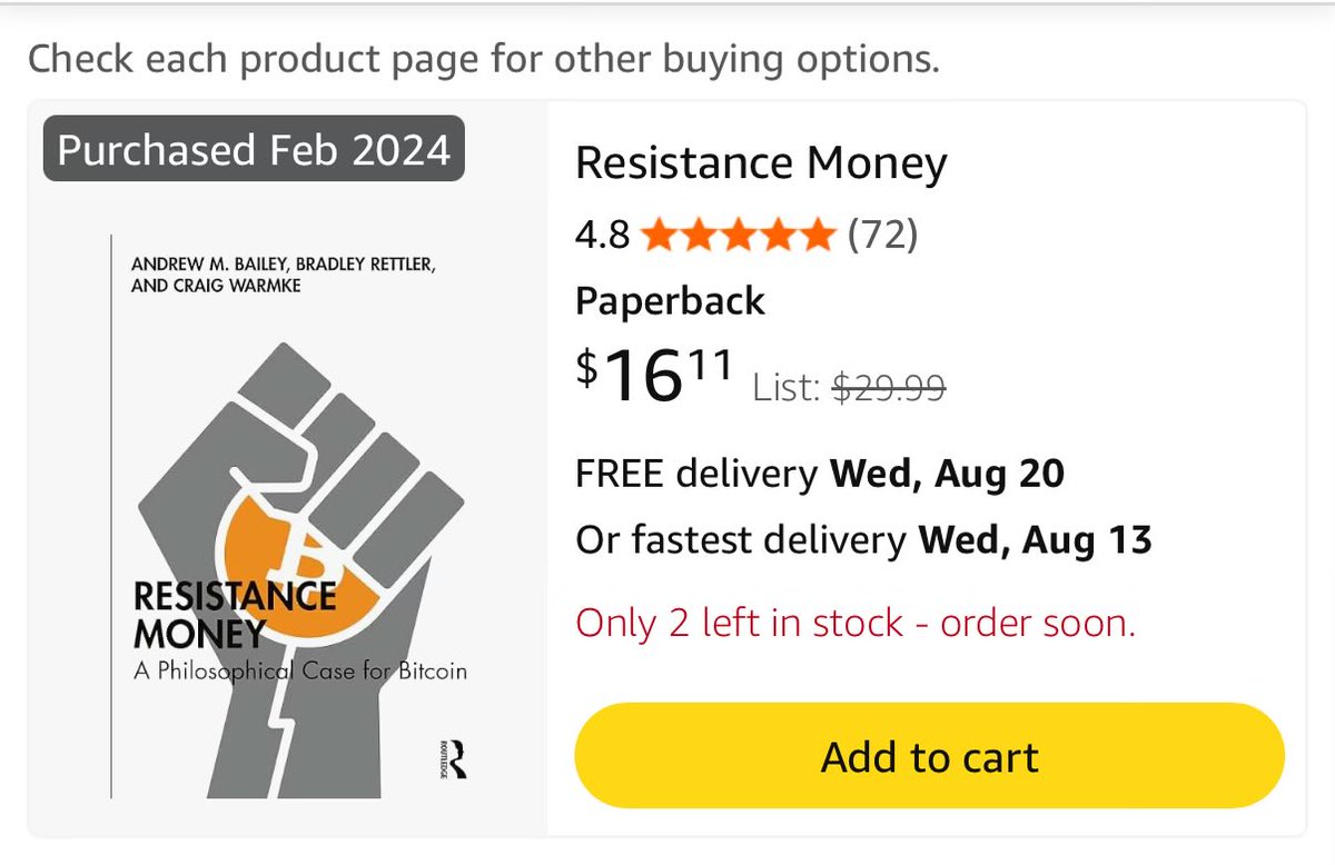 rettlerb's tweet photo. If you’ve been waiting to buy *Resistance Money*, it’s about half-price right now on Amazon. https://t.co/E0D04MbHf3