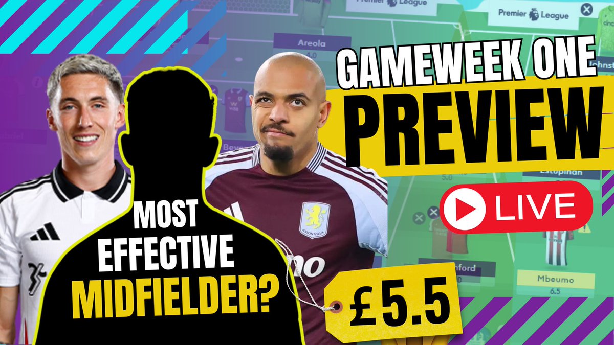 FPL GW1 Tips 2025/26 – Dilemmas, Best Draft, Midfielder Differentials

youtu.be/6c25wervycU

First Video of the season! 
Thoughts on Bruno, Wirtz
5.5 Mids,
7.5M forward slot
Current Draft