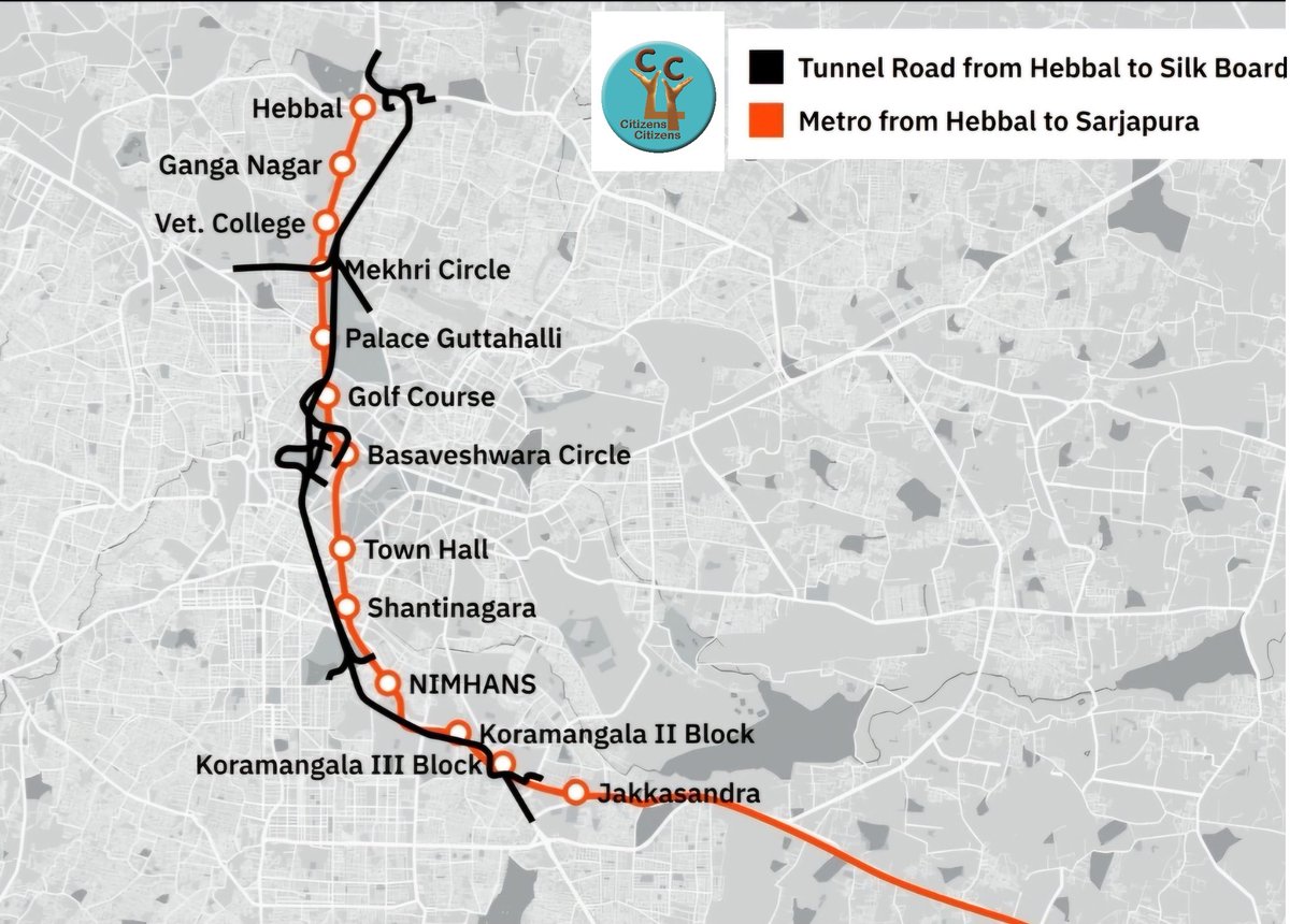 Rajkumar Dugar (@rajdugar) on Twitter photo 6MetroTunnels can fit into RoadTunnel(TRP)
#ExpediteSarjapuraHebbalMetroSanctionProcess
#TRP #CarTRaP -REDUNDANT
Damages to 4MajorLakes,PRECIOUS WaterAquifers, Cables,Pipes?
<a href="/CMofKarnataka/">CM of Karnataka</a> <a href="/DKShivakumar/">DK Shivakumar</a> <a href="/BBMPCOMM/">Maheshwar Rao.M, IAS</a> <a href="/OfficialBMRCL/">ನಮ್ಮ ಮೆಟ್ರೋ</a> <a href="/INCKarnataka/">Karnataka Congress</a> <a href="/BJP4Karnataka/">BJP Karnataka</a> <a href="/MoHUA_India/">Ministry of Housing and Urban Affairs</a> <a href="/mlkhattar/">Manohar Lal</a> 6MetroTunnels can fit into RoadTunnel(TRP)
#ExpediteSarjapuraHebbalMetroSanctionProcess
#TRP #CarTRaP -REDUNDANT
Damages to 4MajorLakes,PRECIOUS WaterAquifers, Cables,Pipes?
<a href="/CMofKarnataka/">CM of Karnataka</a> <a href="/DKShivakumar/">DK Shivakumar</a> <a href="/BBMPCOMM/">Maheshwar Rao.M, IAS</a> <a href="/OfficialBMRCL/">ನಮ್ಮ ಮೆಟ್ರೋ</a> <a href="/INCKarnataka/">Karnataka Congress</a> <a href="/BJP4Karnataka/">BJP Karnataka</a> <a href="/MoHUA_India/">Ministry of Housing and Urban Affairs</a> <a href="/mlkhattar/">Manohar Lal</a>