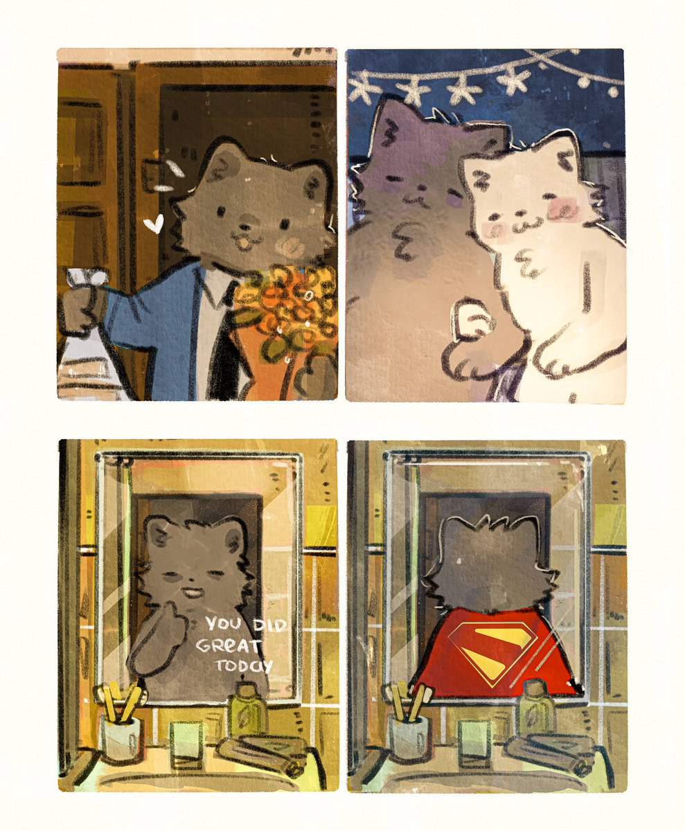 FoxKorio's tweet photo. This comic is for the quiet heroes.
The ones who get up, try again, choose kindness, and keep going - even when it’s hard, even when no one sees it.

You’re doing more than you think.

(Inspired by real everyday courage. and new Superman by James Gunn )
#comics https://t.co/s7tLoQSeNt