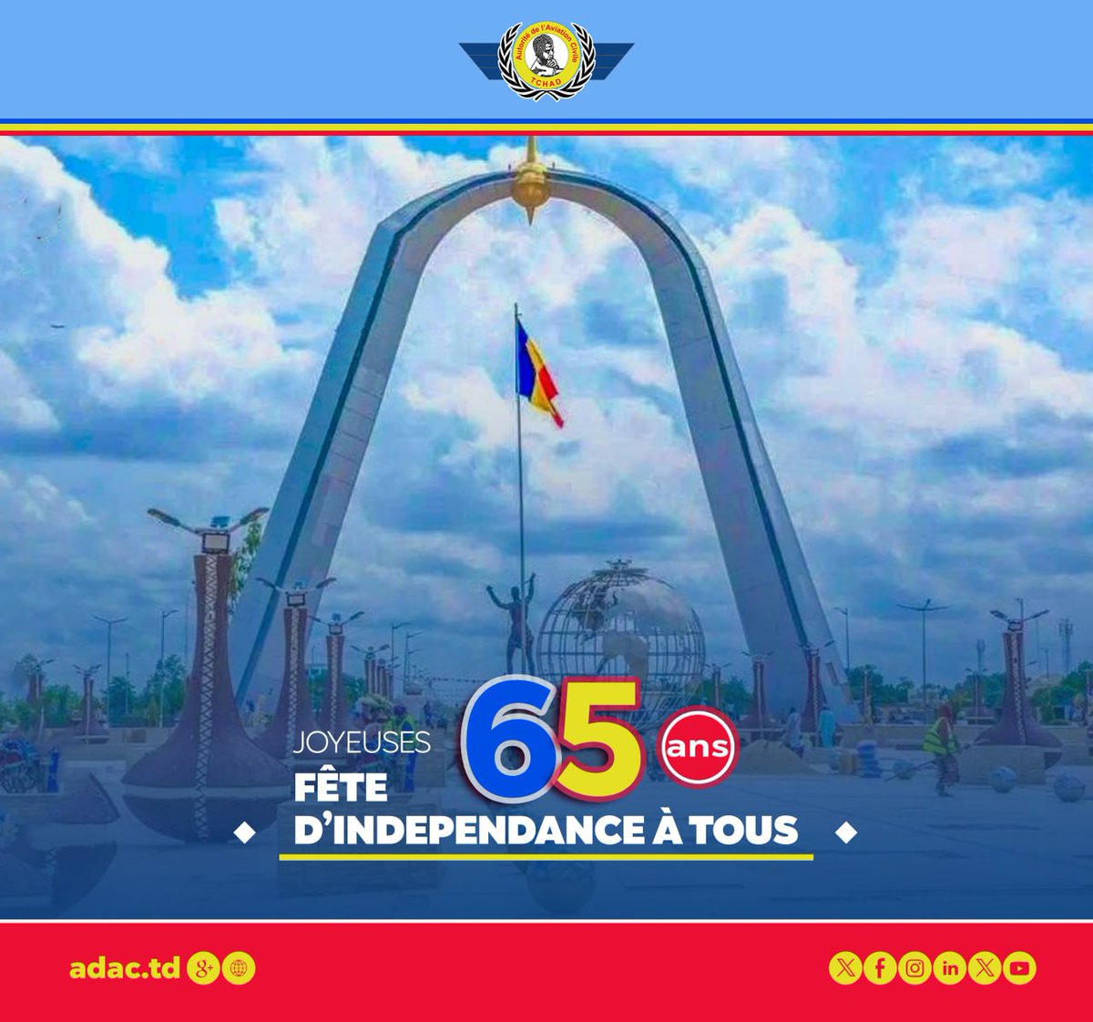 MahamatAdamHa17's tweet photo. 65 ans que le Tchad respire la liberté.l’amour d’un peuple pour sa patrie, l’amour d’une nation pour ses enfants.
65 ans de courage, de luttes, d’espoirs et d’amour pour cette terre aux mille couleurs.
Que vive notre patrie, unie et fière.
 
Bonne fête 🇹🇩 https://t.co/LvpCM3I29S