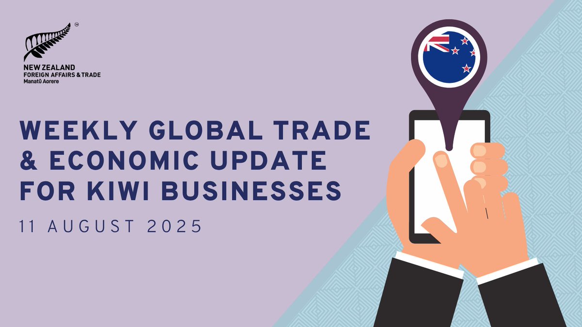 The latest edition of the weekly global trade and economic update for New Zealand businesses has been published. 🌎

Read the full report here ➡️ mfat.govt.nz/en/trade/mfat-…